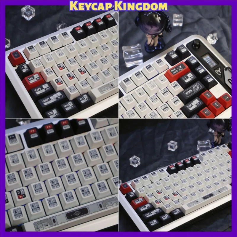 Sci-fi Space Explorer PBT Keycaps Cherry Profile 5-Side Dye Sub Wear Resistant MX Cross Stem Set For 60 65 75 Alice Mech KBD