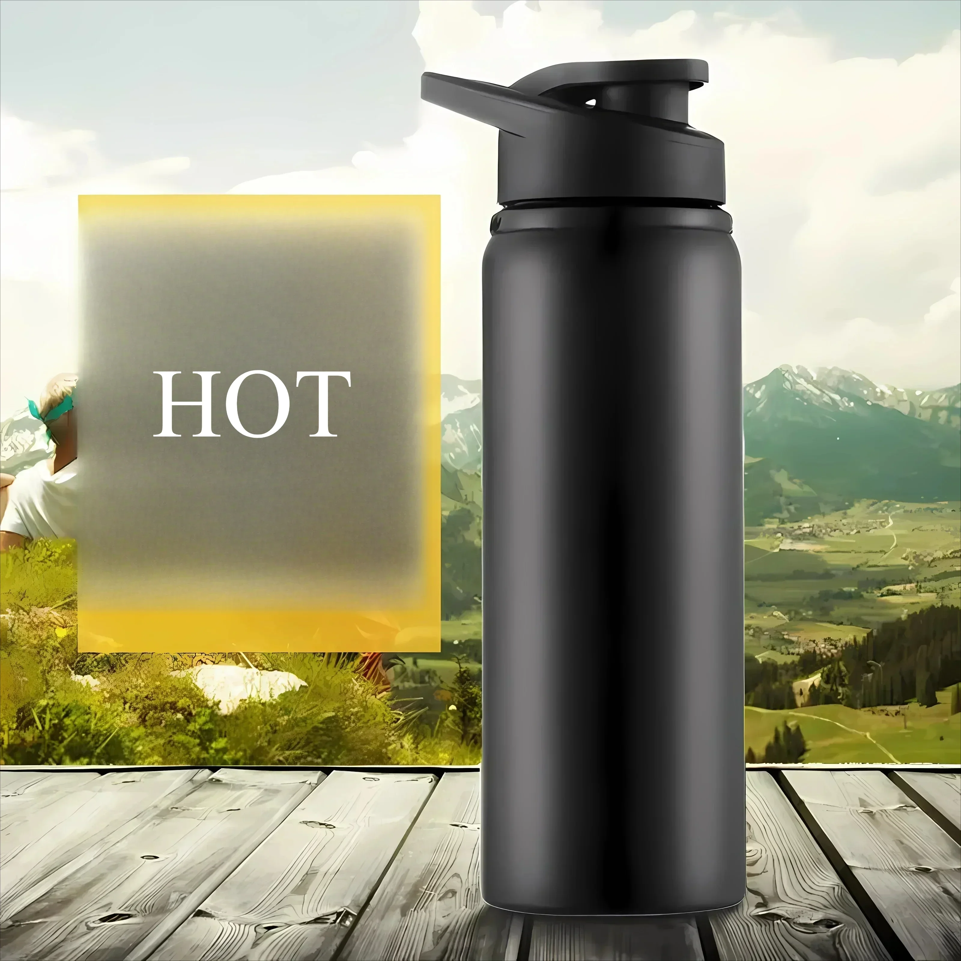 

Stainless Steel Bicycle Water Bottle Lightweight Durable Sleek Straight - drinking Outdoor Adventure Cycling Hot -selling Trendy