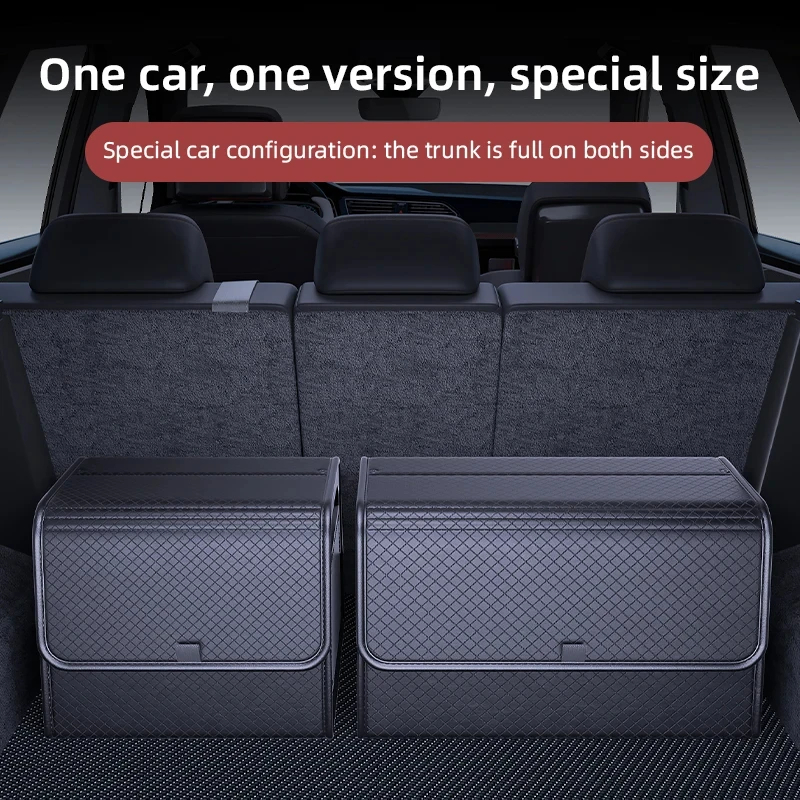 Car Trunk Organizer with 4-Point Magnetic Closure – PU Leather, Reinforced ABS Frame, Fits SUV, Sedan, and Home Use