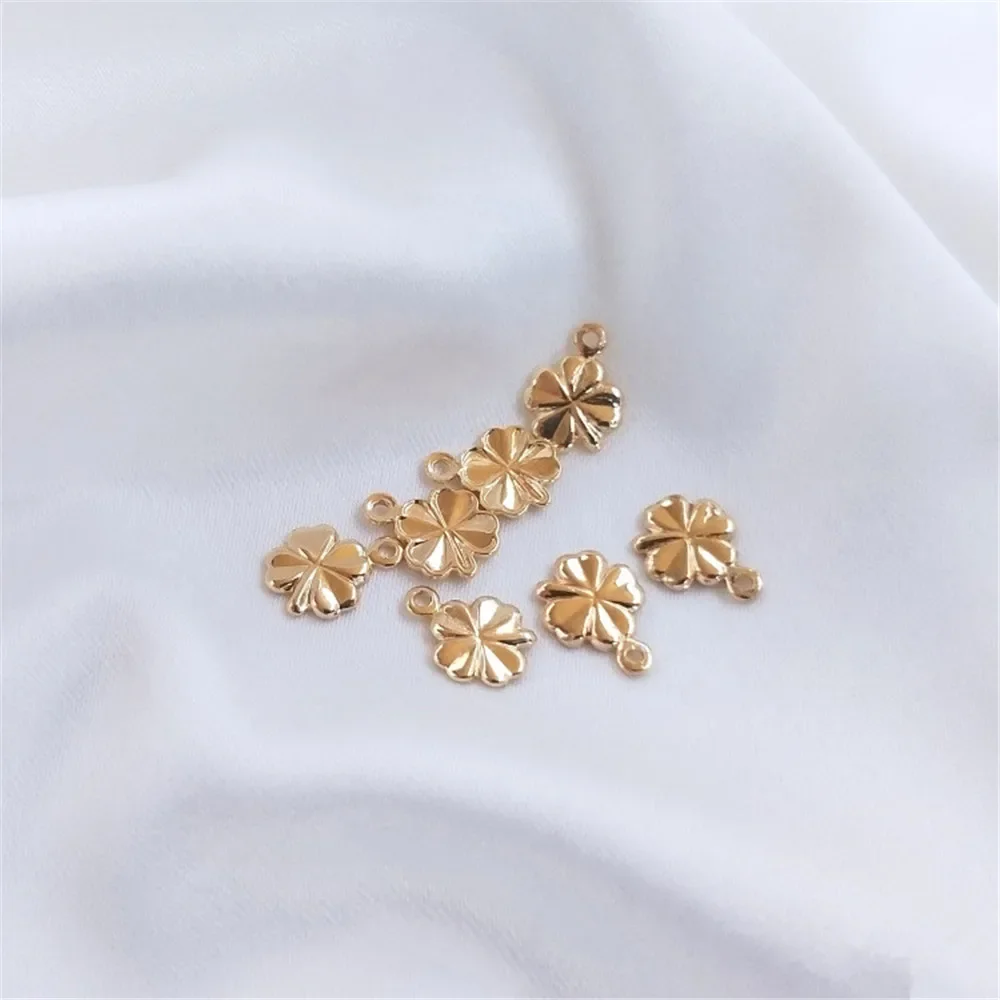 14K Gold Plated Pendant lucky grass pendant DIY accessories four-leaf clover pendant material