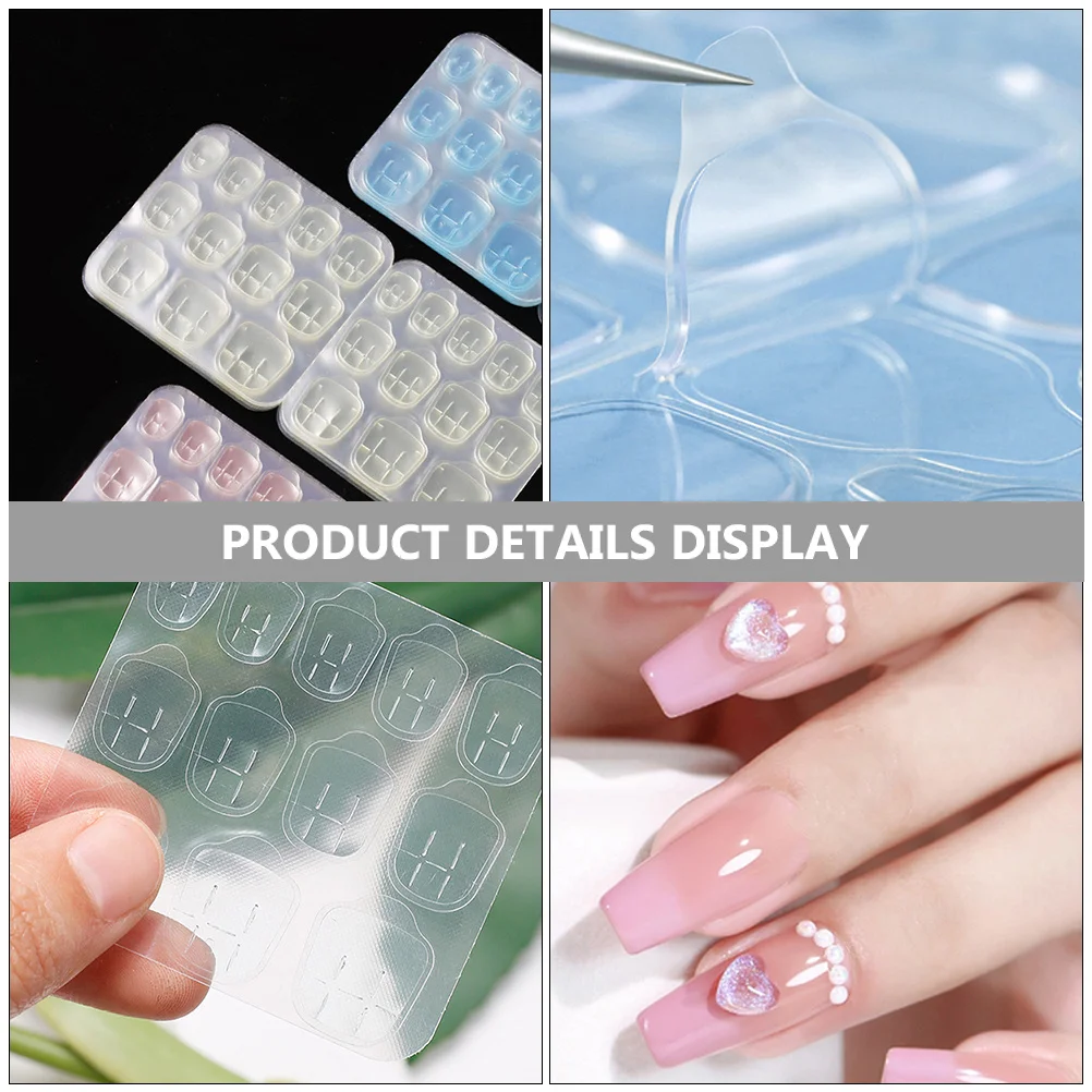 

30 Sheets Double Sided Nail Adhesive Tabs Sticky for Press on Nails Professional Reusable Easy Remove Art Design Gift, Nail