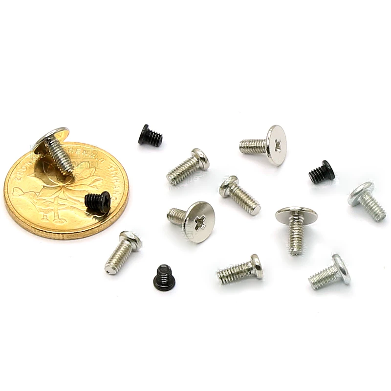 

100Pcs M2.5*L=4/5/6mm Laptop Repair Screws Cross Phillips Ultra Thin Super Low Flat Head Machine Screw Bolts