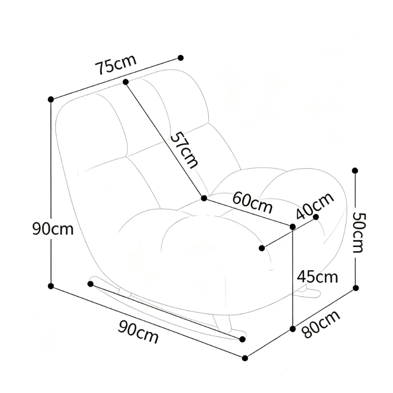 Fluffy Meditation Rocking Chair Boneless Balcony French Style Recliner Chair High Quality Silla Mecedora Hotel Furniture