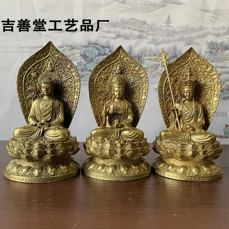 

Shengbuddha Ornament Home Buddhist Hall Table Decorative Ornaments Guanyin King of Tibet Buddha Decoration Antique Alloy Buddha