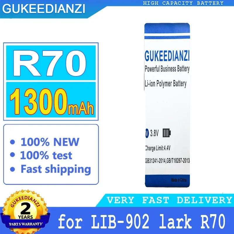 GUKEEDIANZI Battery R70 lib-12 F5 F7 F70 F80 M5 for Sharp ST60 ST60BT, for Personal DIY, 1300mAh, LIB-902