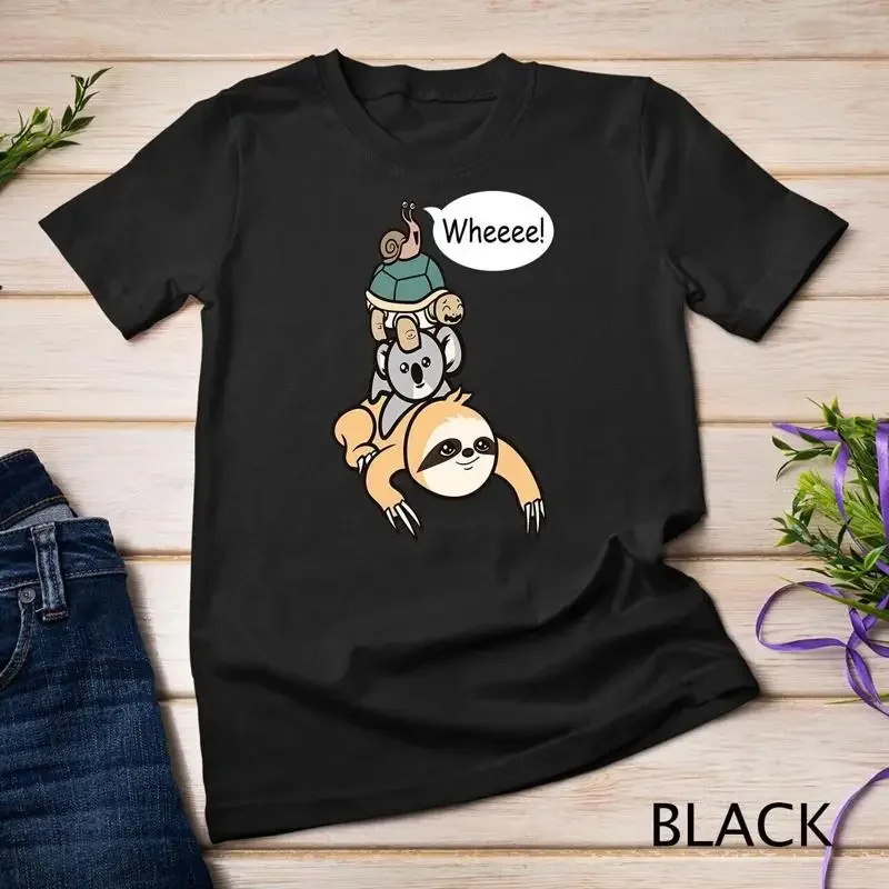 Funny Slow Moving Sloth Turtle Koala Snail Family Race Unisex T shirt