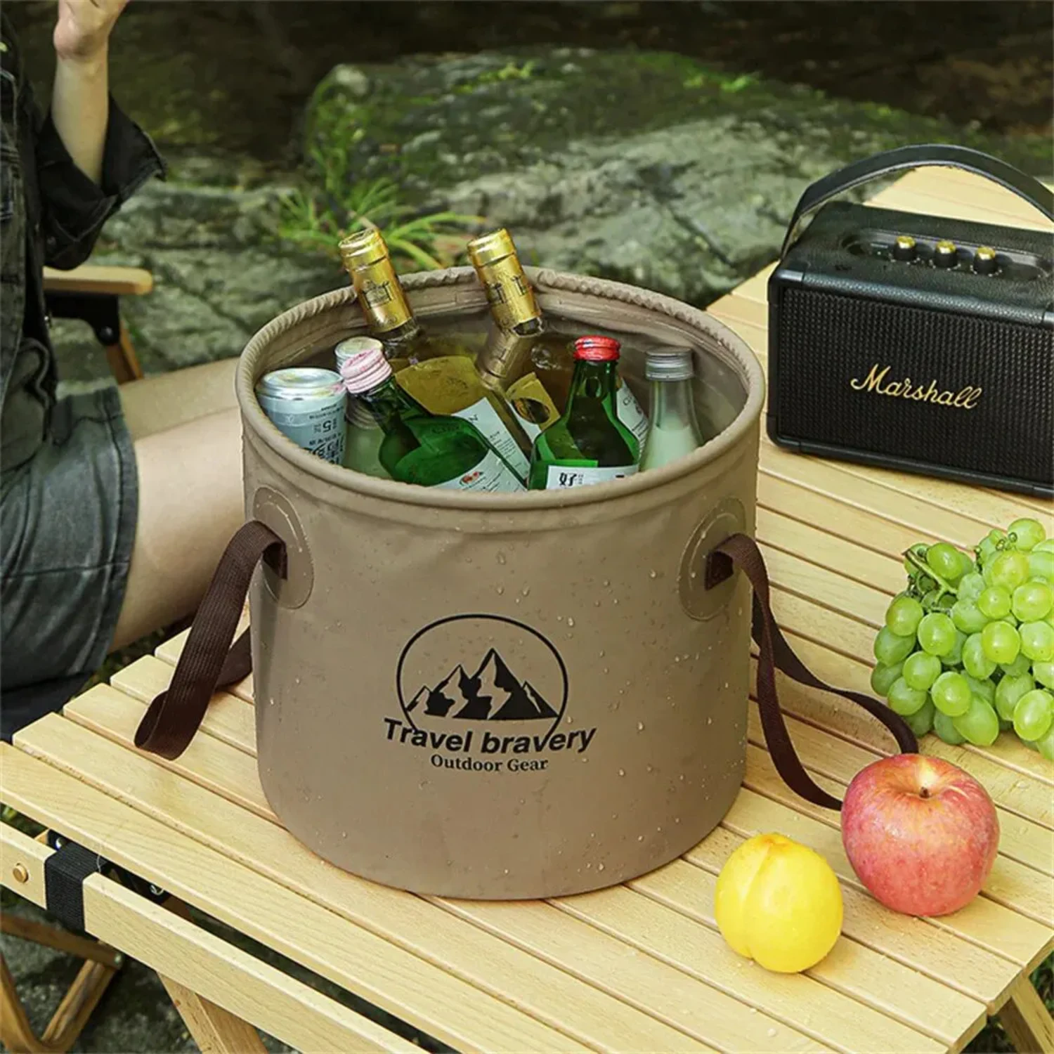 

1PC Water Bucket Collapsible Bucke Container Multifunctional Portable Light Water Bucket Outdoor Camping Washbasin Car 20L