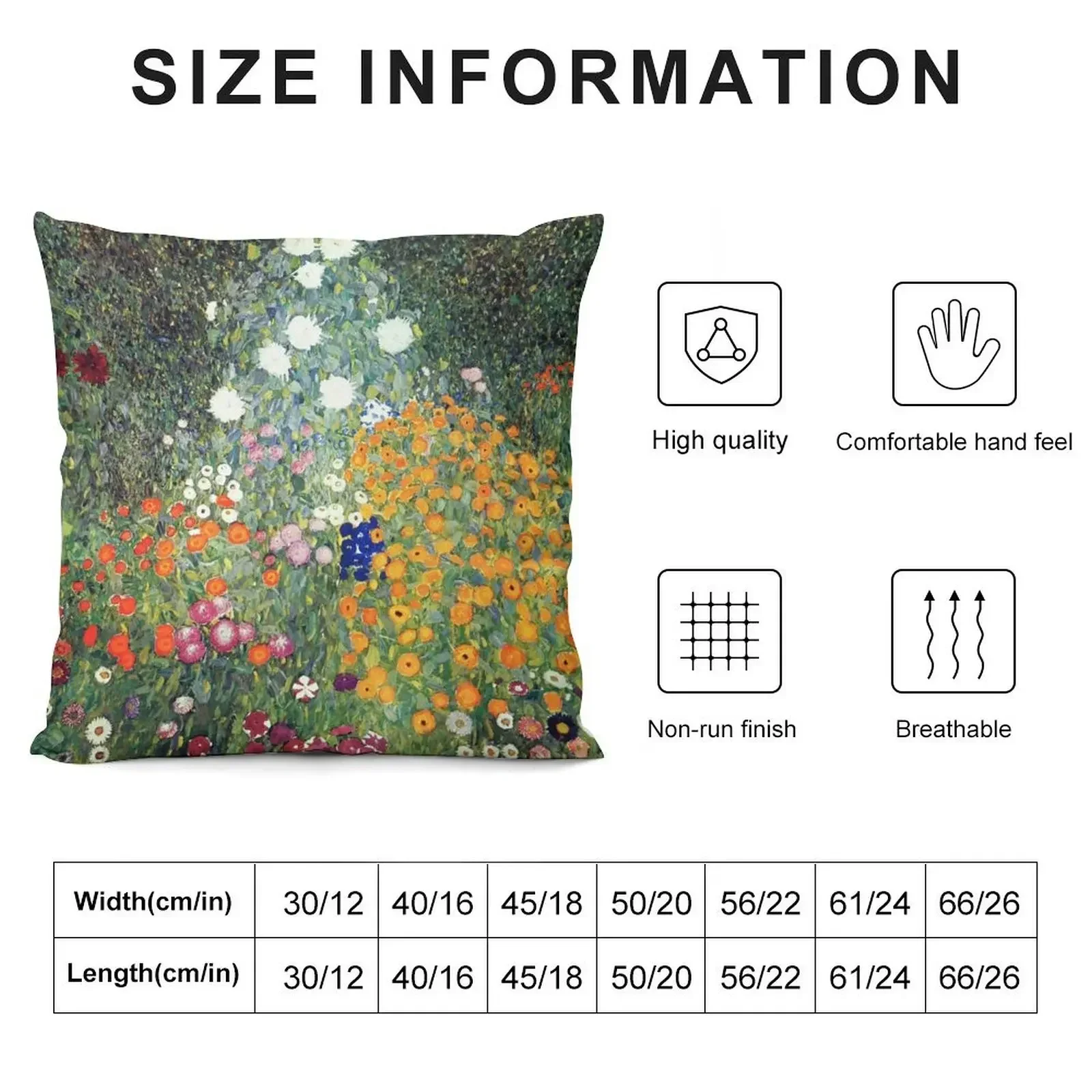 Vintage Gustav Klimt Flower Garden 1907 Throw Pillow autumn pillowcase Luxury Pillow Cover christmas pillowcases pillow