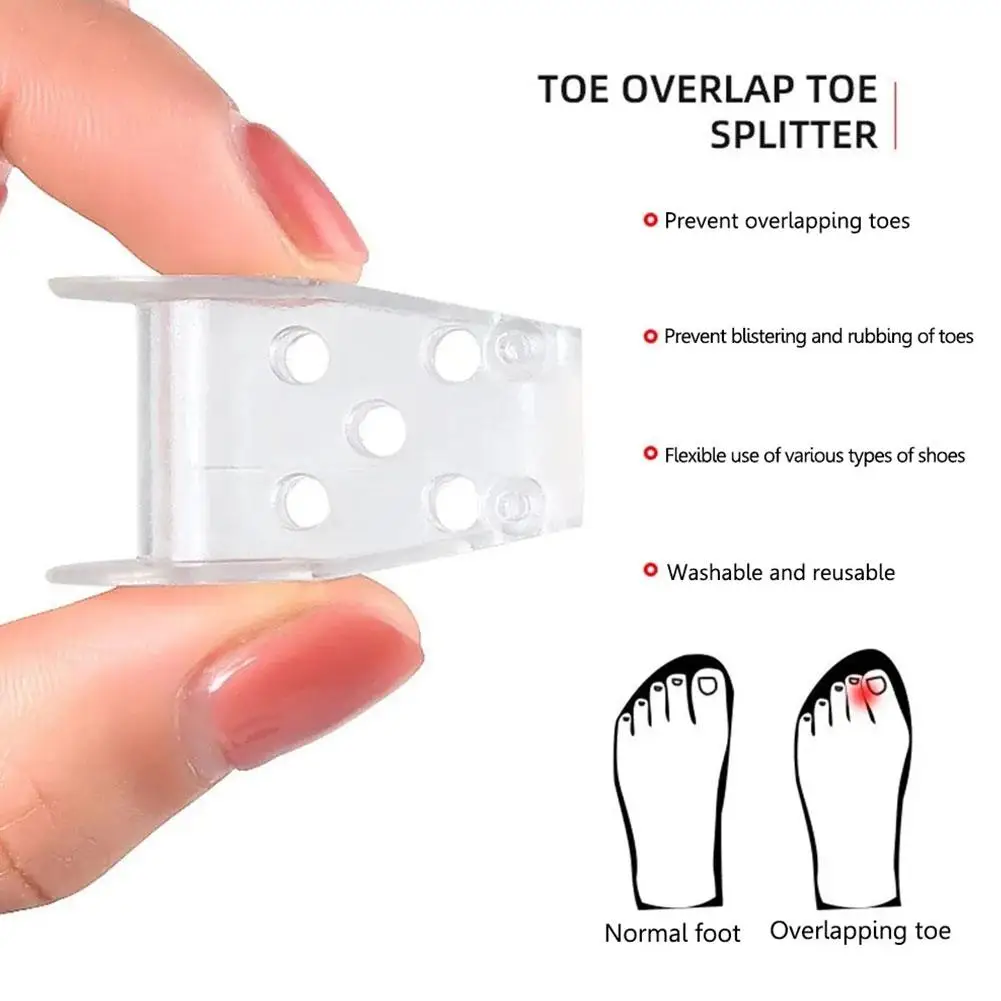 Silicone toe corrector para o dedo do pé, corrector para o corrector do dedo do pé, 2 partes