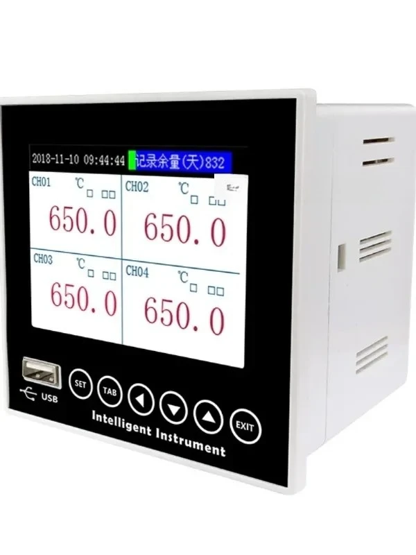 

3.5-inch touch screen paperless recorder, pressure, liquid level, flow rate, humidity USB recorder 12 channels 6 4