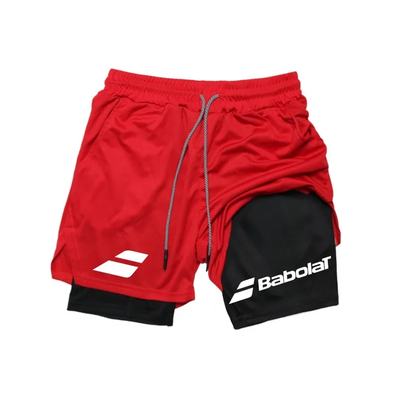 Compression Fitness Moisture Running Jogging 2-in-1 Gym Workout Shorts for Men Quick Dry Stretchy Athletic Absorbing Towel Loop