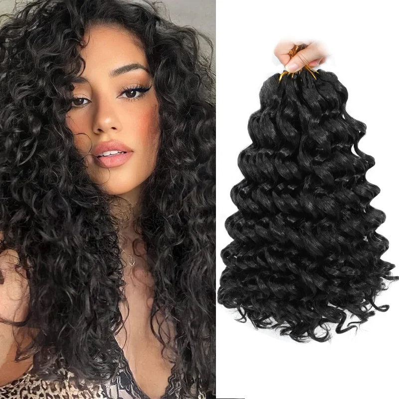 

Волосы Ocean Wave, вязанные крючком, 20/24 дюйма, 6 упаковок, синтетические вьющиеся волосы с глубокими волнами, плетение крючком для женщин (20/24 дюйма, 6 упаковок)