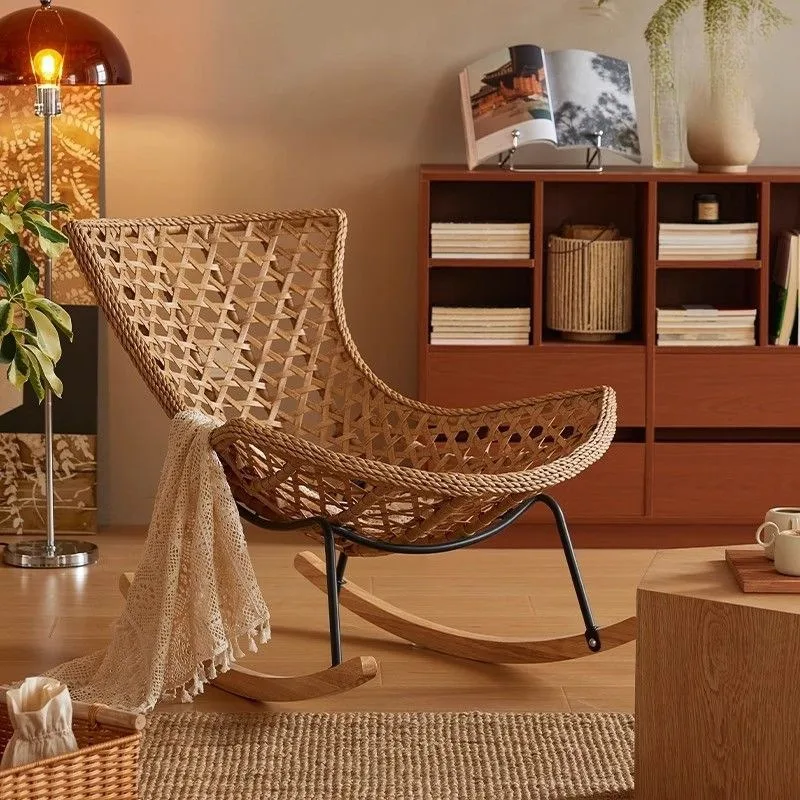 

Rocking chair recliner lazy sofa adult leisure balcony rattan sofa household living room Internet celebrity outdoor rocking chai