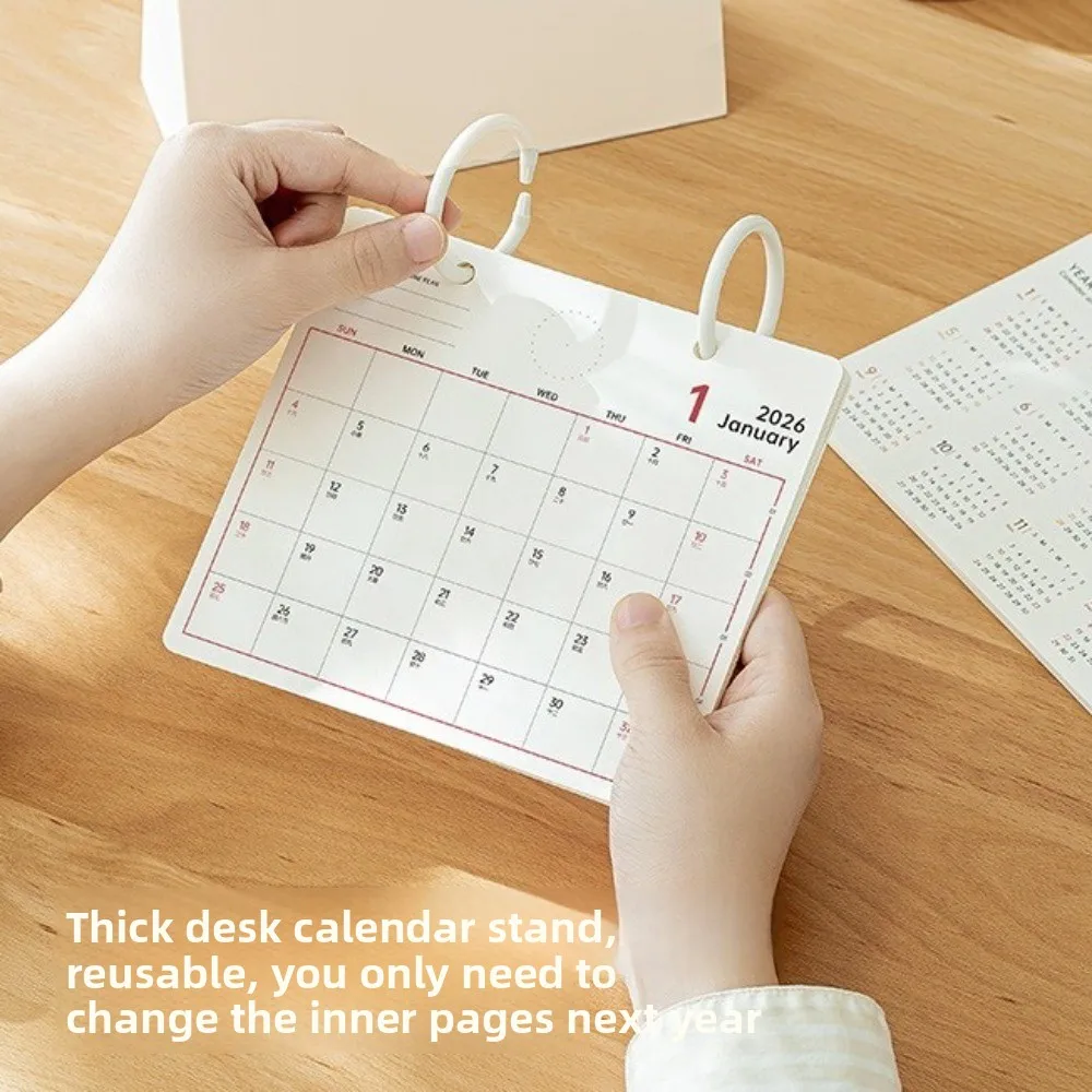 

Подарочный простой календарь на 2026 год, высокий внешний вид, толстая бумага, календарь для заметок, креативный настольный календарь с длинными словами, офисное использование