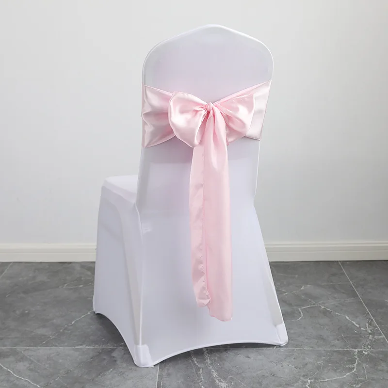 Wedding Decoration Chair Satin Sash Bow Tie Self-Tie 10 Pieces Per Lot Plain Solid Colour Birthday Party Festival Hotel Holiday