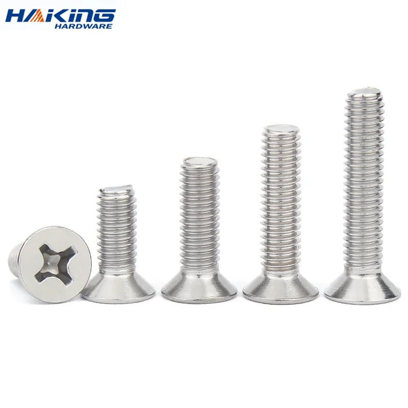 

100pcs/ lot Cross Recessed Countersunk Head Self-tapping Screws Nickel Plated Carbon Steel M1 M2 M2.6 M3 M4 Flat Phillips Screw