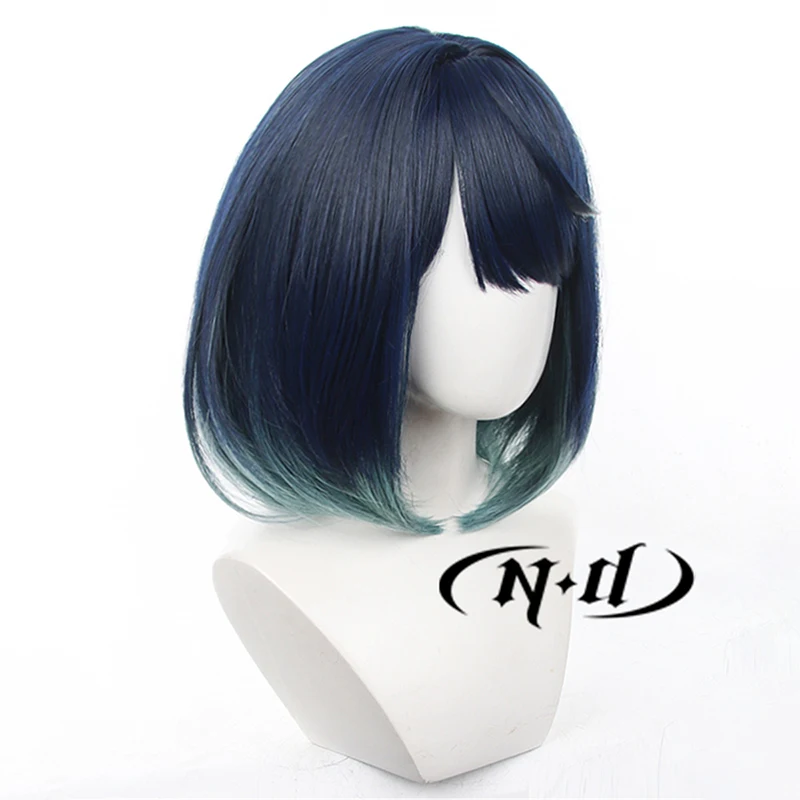ND Akane Kurokawa Cosplay Wig Oshi no Ko Anime Cosplay Short Midnight Blue Hair Wigs for Comic Con Coser Costume Party Synthetic