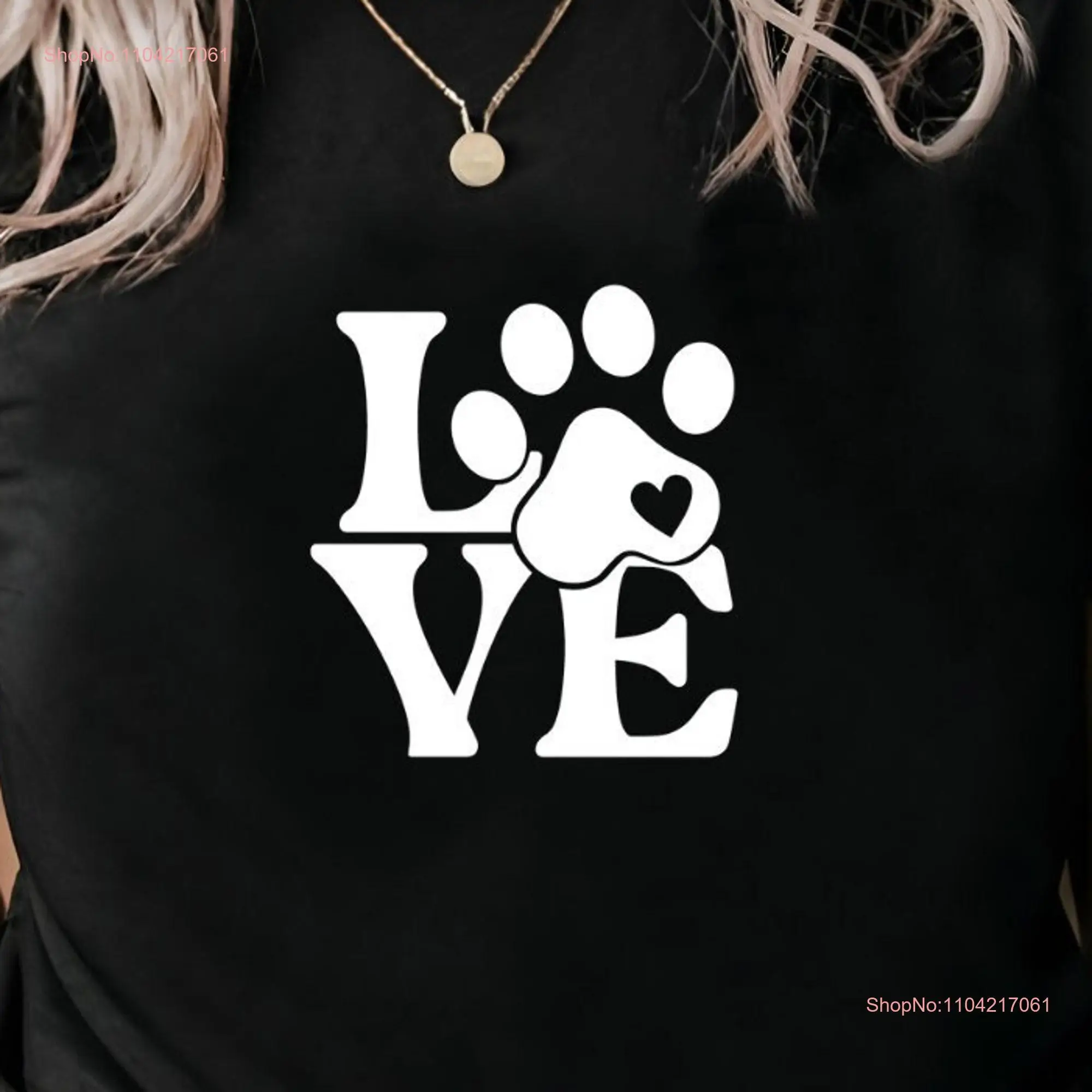 Love shirt paw animal my pet T long or short sleeves