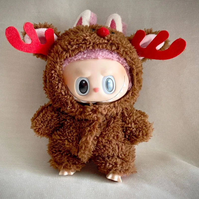 

17 см мини-плюшевая кукла, одежда, аксессуары для Labubu Idol V1 V2, рождественский свитер с печеньем, шляпа, одежда, подарок на Новый год