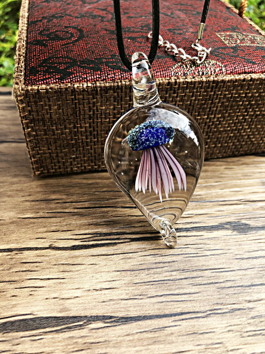 1PCS Colorful Jellyfish Muran Lampwork Glass Summer Beach Pendant Charm Necklace For Women Gift Sands Jewelry Gift