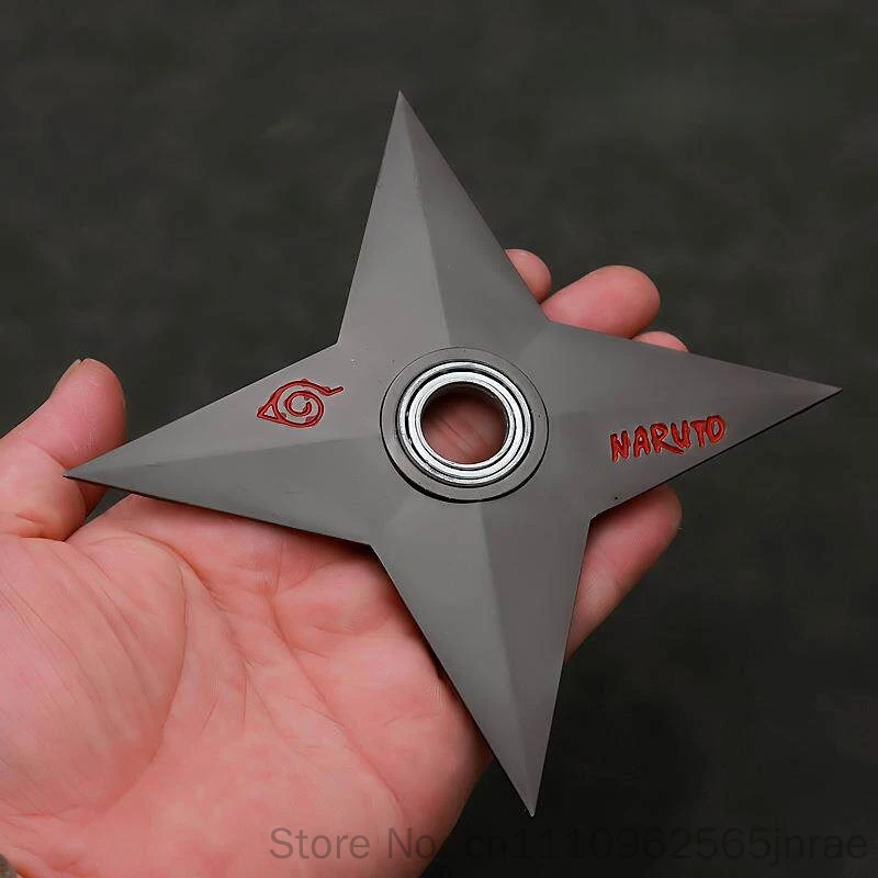 Naruto Metal Shuriken Rotatable Bearing Ninja Star Anime Peripheral Cosplay  Model Collectible Decor For Anime Enthusiasts view 6