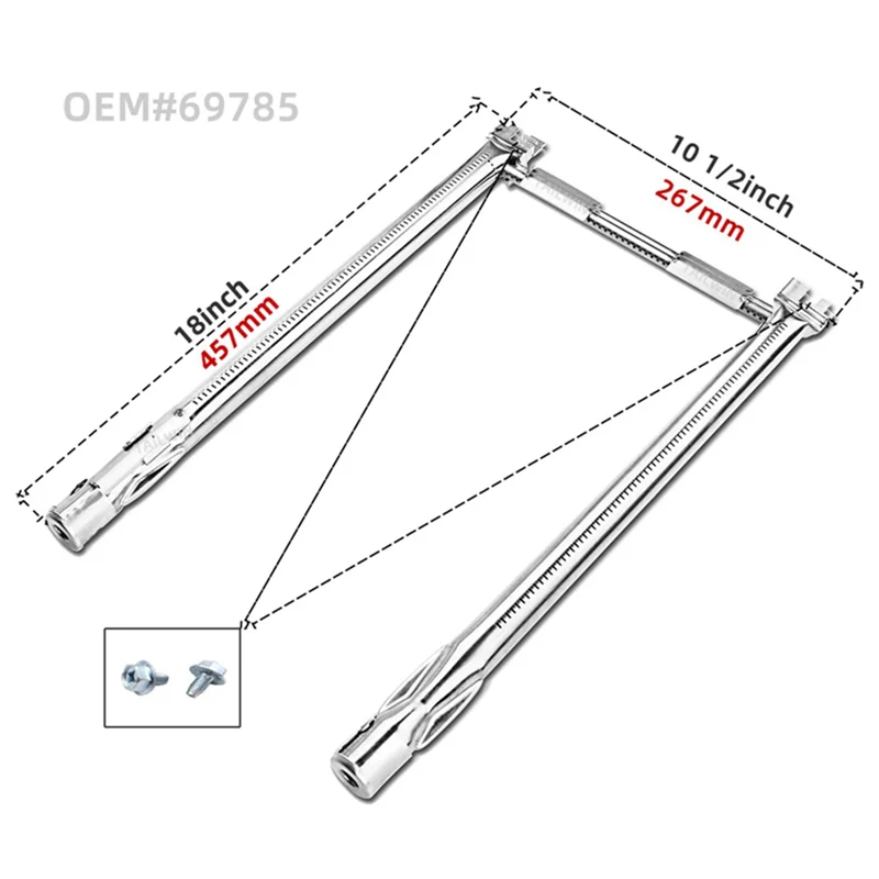 ABKB 304 موقد فولاذي غير قابل للصدأ 69785 شواء الموقد أنبوب استبدال ل Spirit E-210 E-220 S-210 S-220 أجزاء شواء شواء