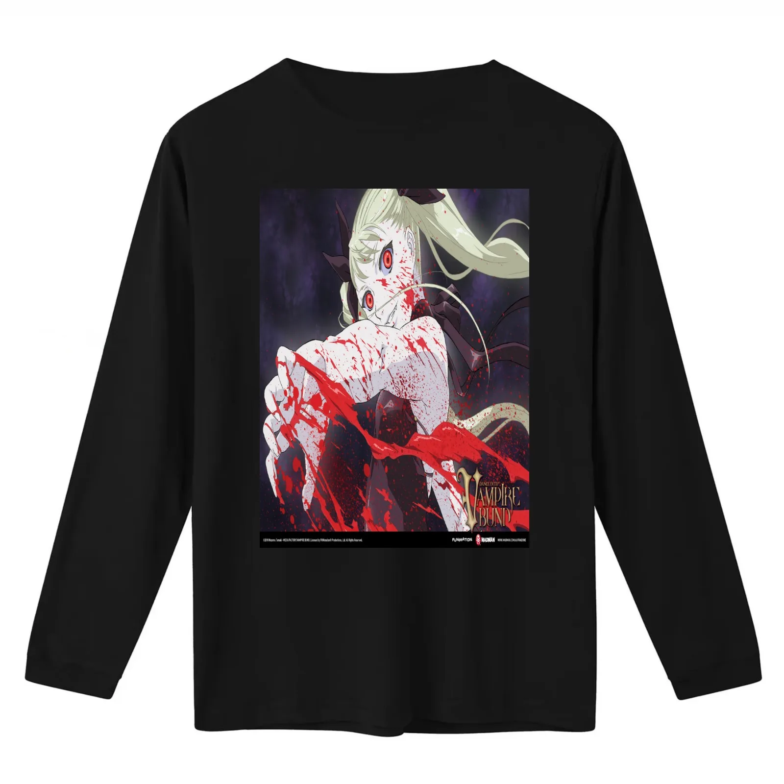 Mina Tepes Dance in the Vampire Bund T-Shirt Summer Casual Cotton Tee Oversized Streetwear Tops Vintage Graphic Print