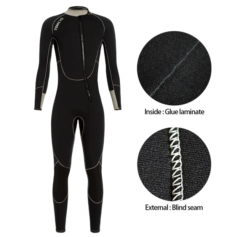 Neoprene Front Zipper Wetsuit 3MM Men Surf Scuba Diving Suit Equipment Underwater Fishing Spearfishing Kitesurf Clothing 110KG