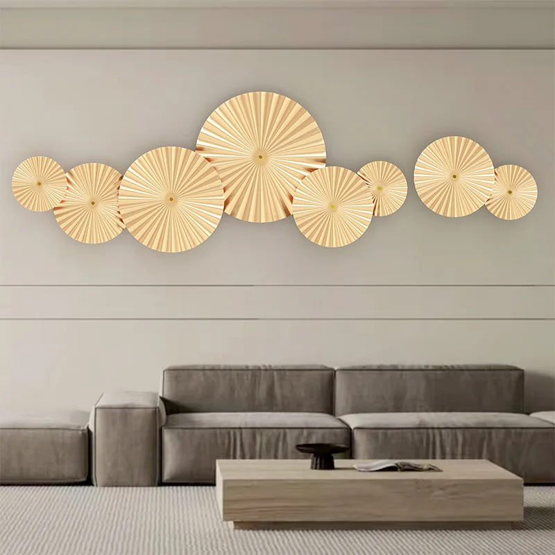 Modern Light Luxury Sofa Background Wall Decoration Wall Decoration Creative Metal Wrought Iron Living Room Bedroom Wall Decorat