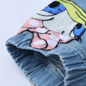 Gedruckte Kleidung von Disney Girls 'Cartoons, Donald Duck -Sets, Sommerhemd, Jeanshorts, Mädchenkleidung, Mädchenkleidung, 2024 6 Hauptverkäufe Denim für Mädchen festgelegt - №2