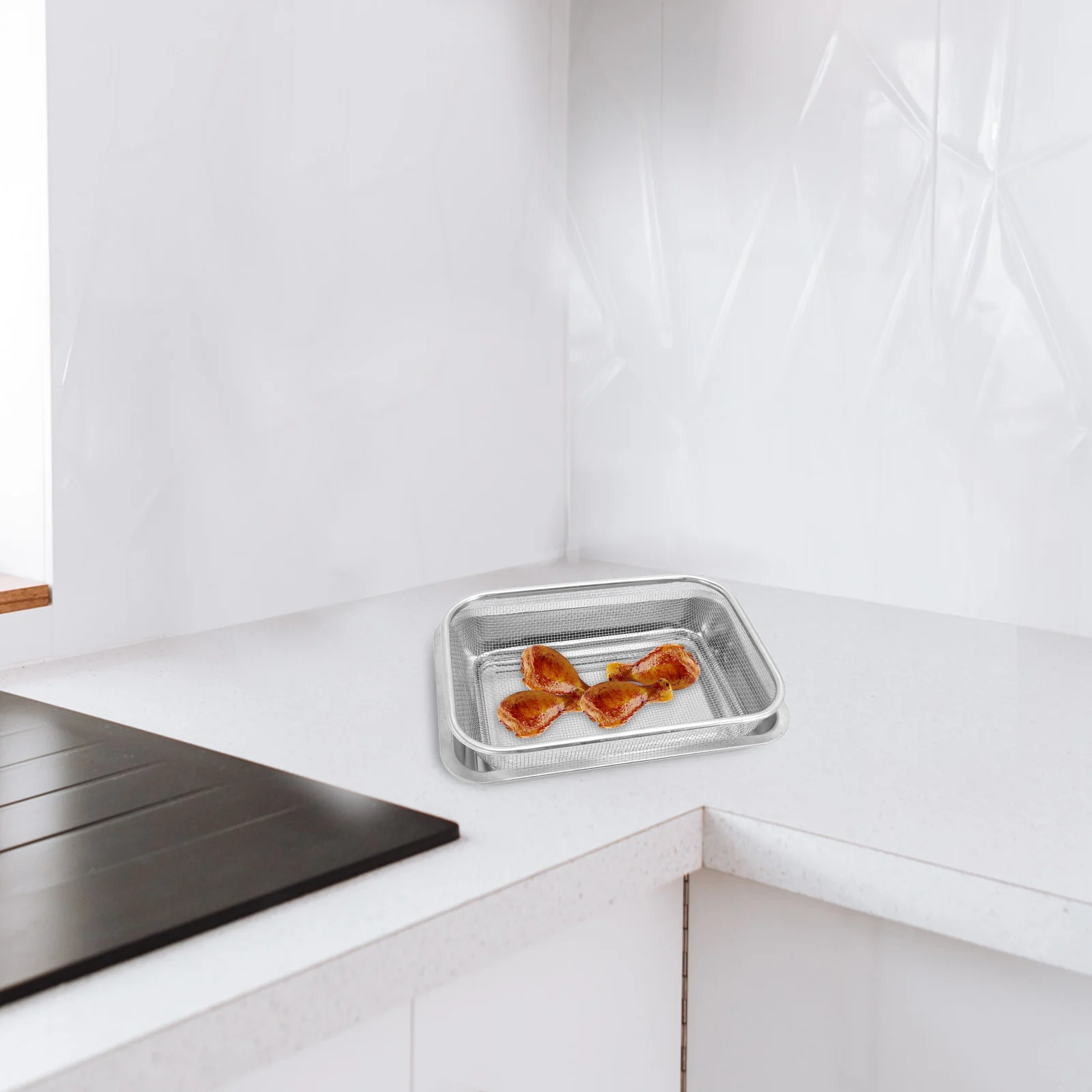 

1set 1Set Stainless Steel Baking Sheet With Cooling Rack Dishwasher Safe Heavy Duty Separate Use For Kitchen Gadgets Oil