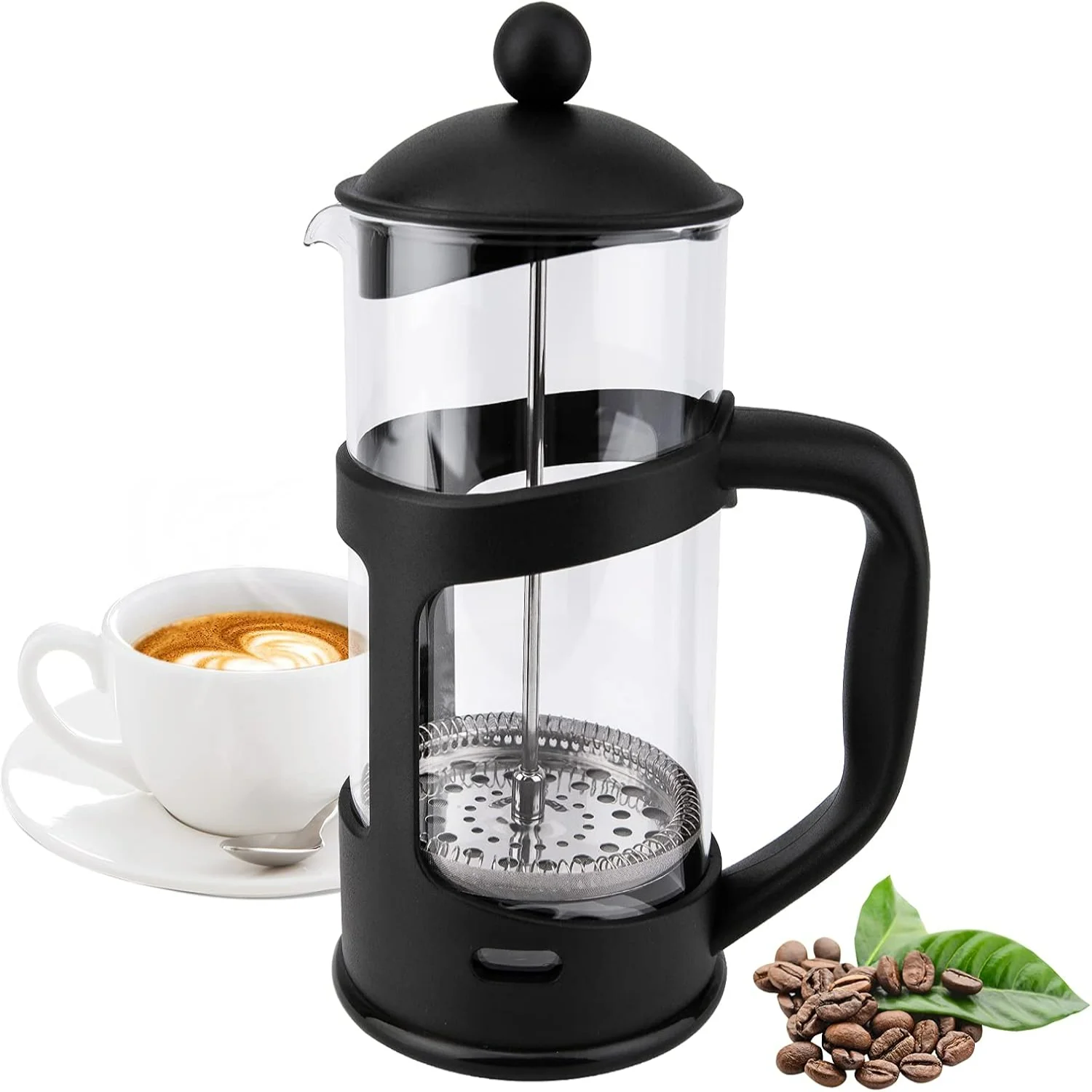 Mini French Press Coffee Maker 1 Cup, 12oz Coffee Press, Stainless Steel Filter, Maximum Flavor Brewer - Small