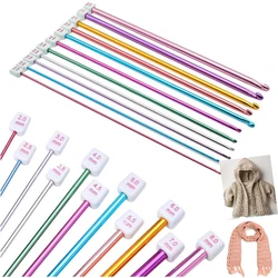11Pcs/pack Colorful Iron 27cm Crochet Hooks Tunisian Afghan Knitting Needles Set Household Handmade Knitting Crochet Tool