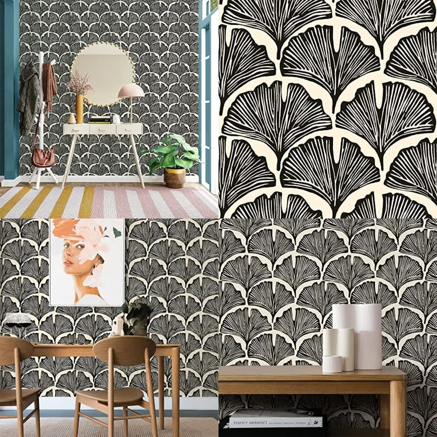 

x Novogratz Feather Palm Removable Peel and Stick Wallpaper, 20.5 in X 16.5 Feet, Made in The USA