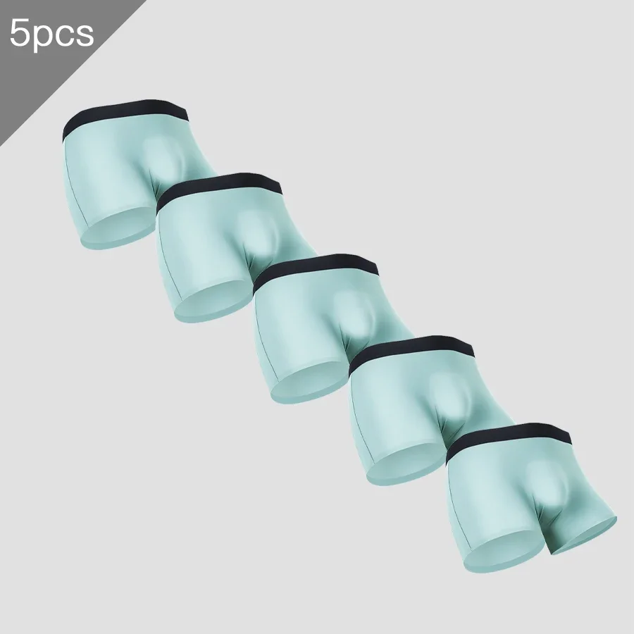 

Мужское нижнее белье из ледяного шелка, 5 шт., с плоским краем по четырем сторонам, летние тонкие дышащие бесшовные шорты с трусами