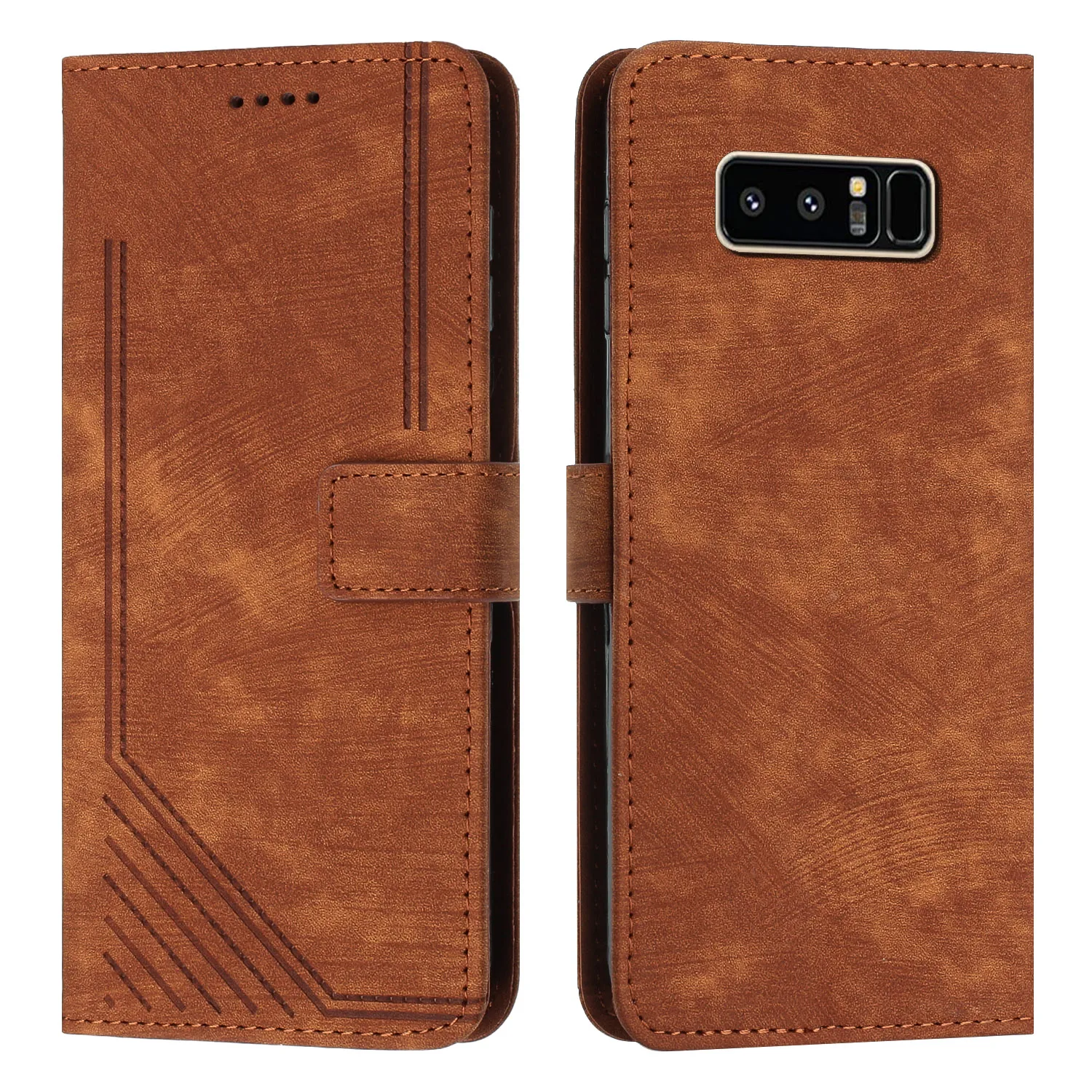 

For Samsung Galaxy Note 8 phone case skin feel line terms silicone clamshell leather case