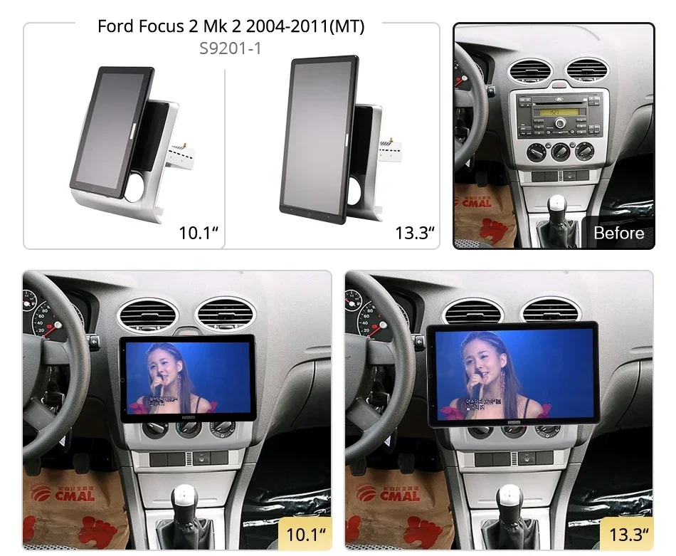 Android10.0 Ownice Car Radio Auto for Ford Focus 2 Mk 2 2004-2011 13.3'' 7862 No DVD support Quick Charge 1920*1080 360 4G LTE