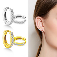 1 pair of new ear buckles, Korean version, simple diamond arranged zircon earrings, men's and women's earrings, light luxury ear