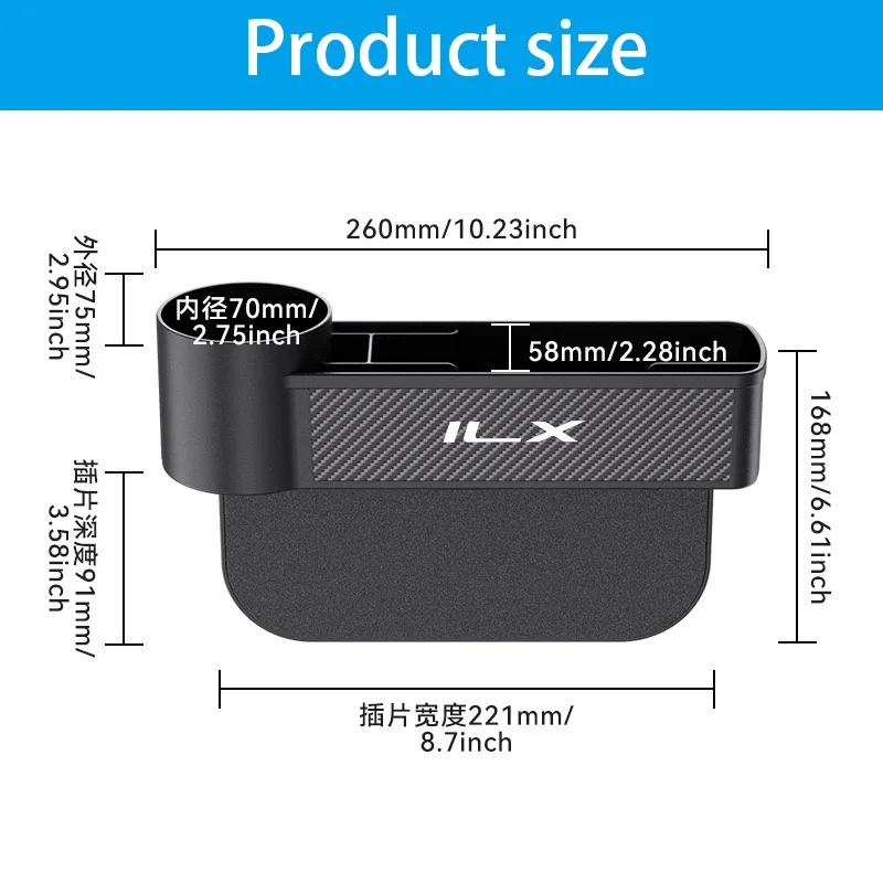 1Pc Car Seat Storage Gap Plug Strip Side Seam Carbon fiber texture for Acura RL Integra ILX TLX MDX RDX CL CSX RSX ZDX TSX NSX