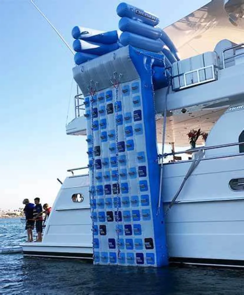 Novo design de parede de escalada de água inflável para adultos para barco