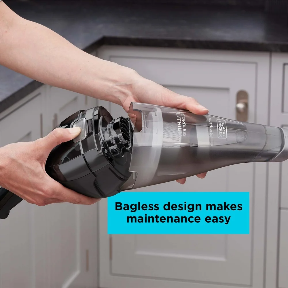 مكنسة كهربائية محمولة لاسلكية خفيفة الوزن ومحمولة 7.2 فولت للتنظيف السريع مع أداة شق وتنجيد الفرشاة