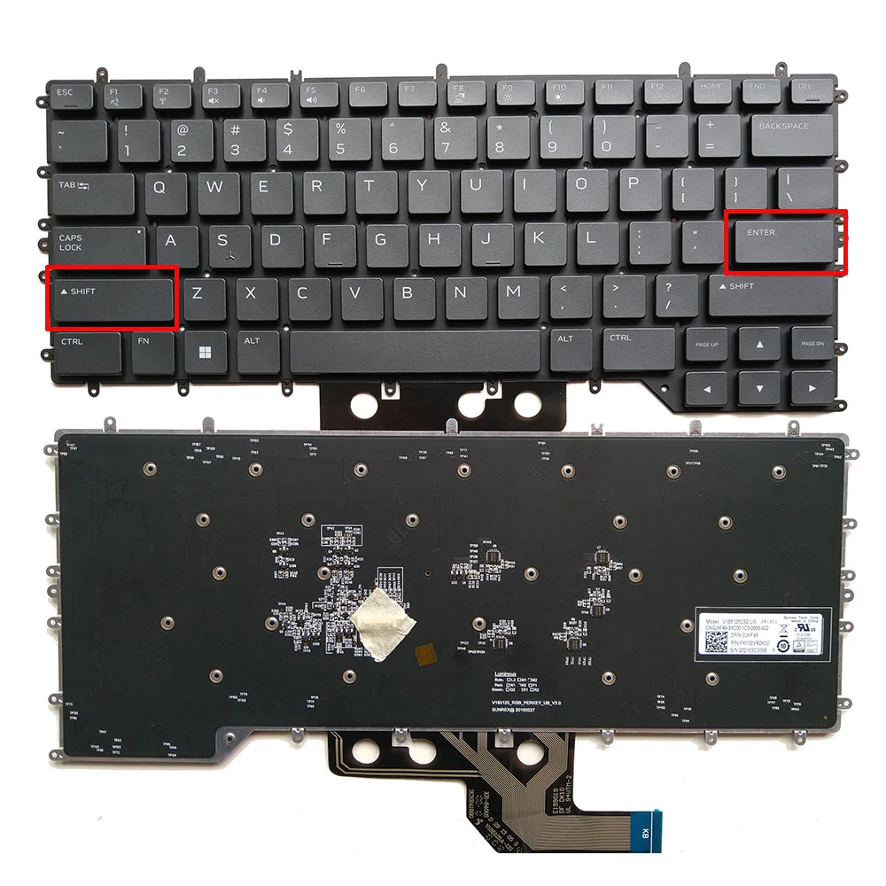 US Laptop Keyboard with Backlit For Dell Alienware M15 R2 R3 R4 2019 0080CF