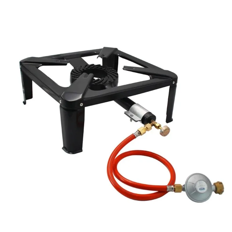 Single Propane Outdoor Burner Cast Iron Stove LPG Gas Cooker for Outdoor Camping BBQ Barbecue Family Portable Ultra Light