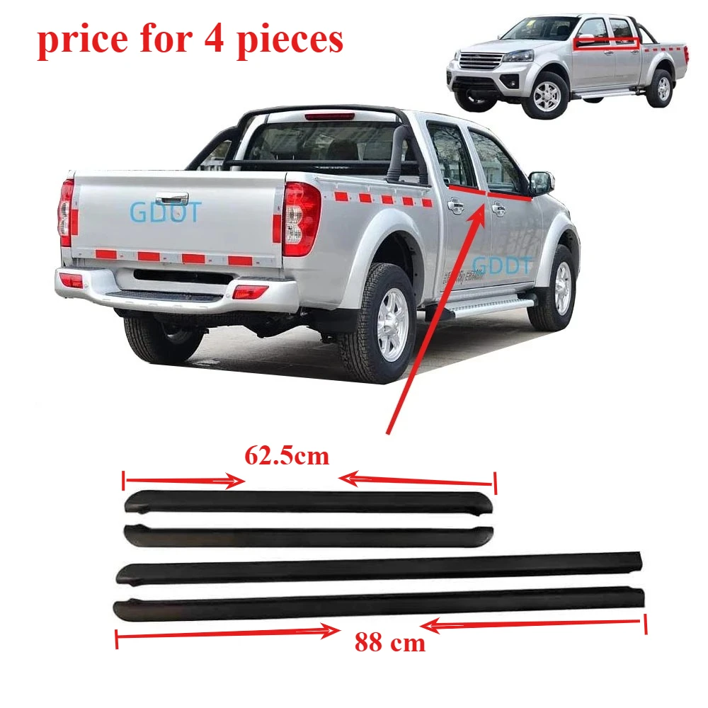

4 Pieces Black Outside Window Glass Rubber for Great Wall Wingle 5 Weatherstrip for Wingle 3 Window Glass 88cm 62.5cm