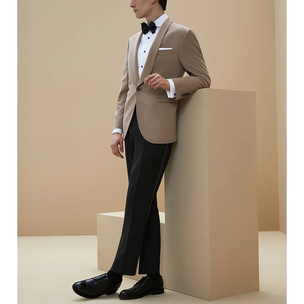 

2 Pieces Men's Suits Wedding Groom Tuxedo Business Casual Formal Occasion High Quality Male Clothing