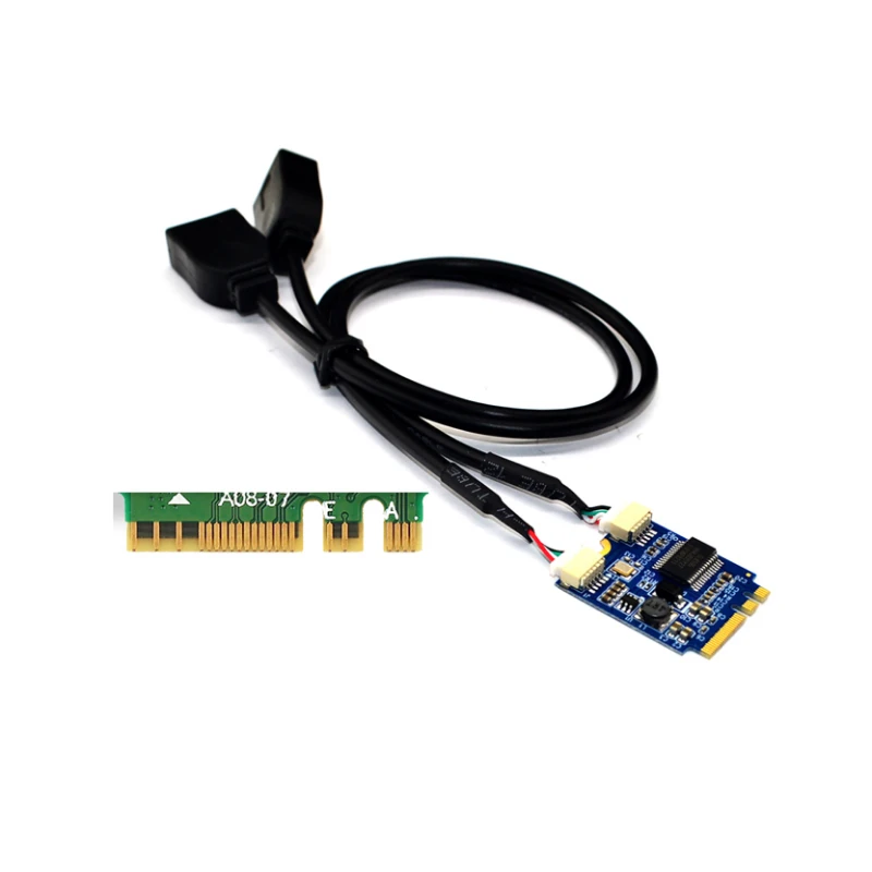 M.2 chave a + e expansão dupla porta usb2.0 cartão de expansão m2 wifi para usb duplo compatível com tinker board 2/2s e tinker r