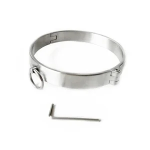 ステンレス鋼の手錠奴隷拘束セットボンデージカラー足首カフスBDSMボンデージ拘束女性の男性カップル向け 8ベストセールスヘビースチールBDSMカラー-6