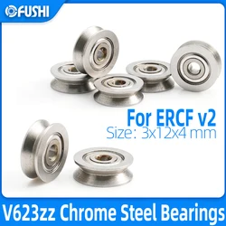 Great Chrome Steel V623ZZ (10Pcs) V Groove Sealed 623VV Ball Bearing for ERCF v2 RC1 Klipper Based 3D Printer