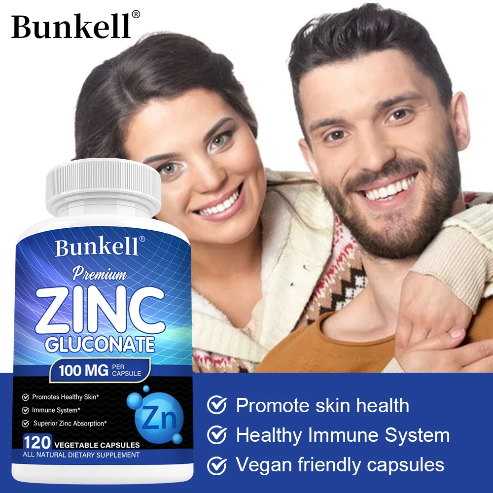 الجلوكونات الزنك 100 ملغ - يدعم الجهاز المناعي والجلد وصحة القلب والدورة الدموية، ومحاربة الجذور الحرة، ومضادات الأكسدة