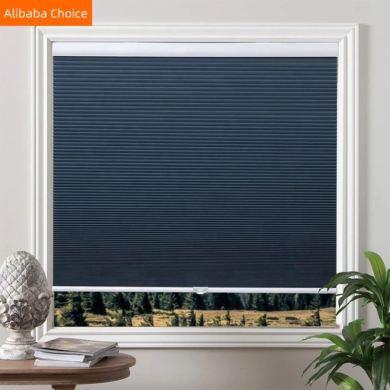 Double Cellular honeycomb curtain Blackout Shades Cordless Day And Night For French Windows